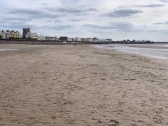 Finally approaching Burnham - a long walk into the wind